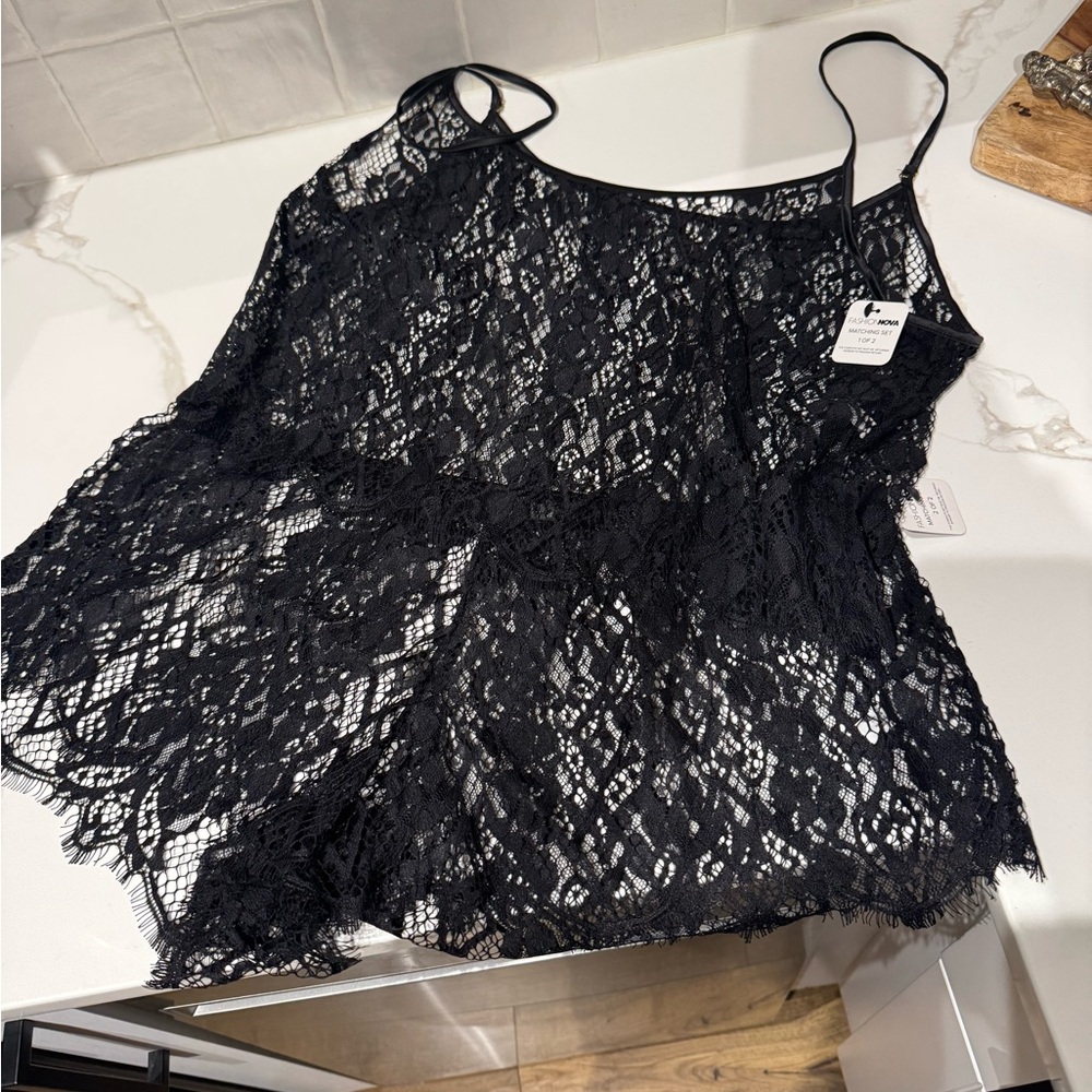Fashion Nova Black Lace Set